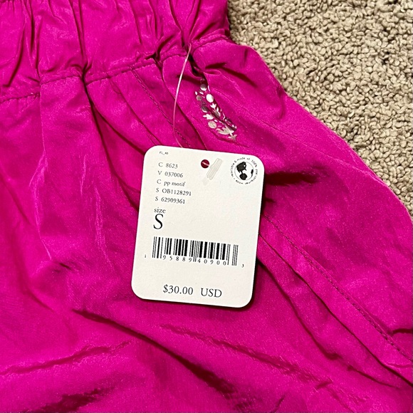 NWT Free People Hot Pink Fuchsia Athletic Shorts Built-in Panty Size S - Picture 10 of 11